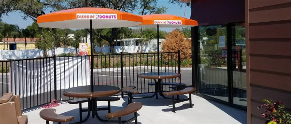 Custom Fiberglass Umbrella - Dunkin Donuts